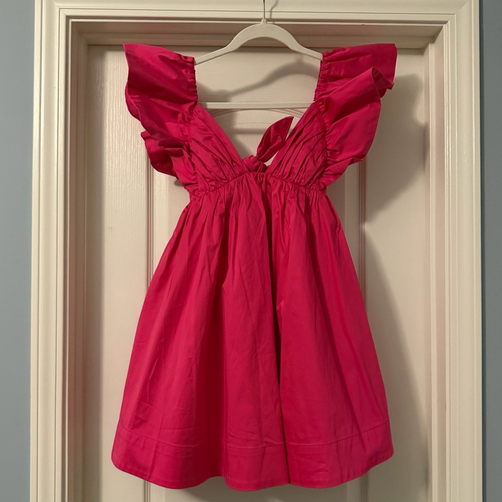 For Love And Lemons Clementine Mini Dress, XXS Hot Pink